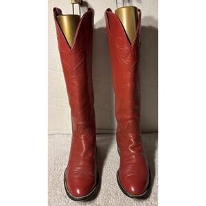 Hondo Boots Womens Size 6.5 C Red Western Rodeo Cowboy Cowgirl Boho